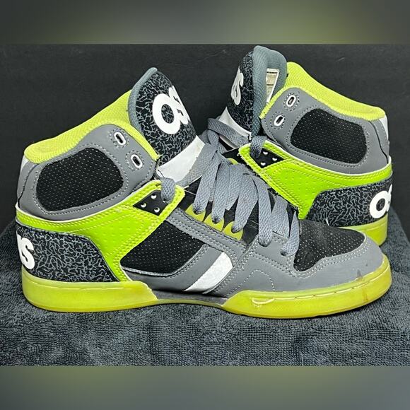 Osiris NYC 83 Grey Slime Rare MENS SIZE 9 EUC Shoes - Picture 4 of 9